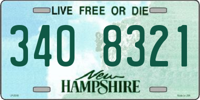 NH license plate 3408321