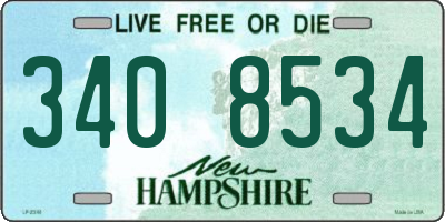 NH license plate 3408534
