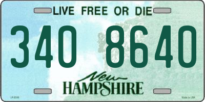 NH license plate 3408640