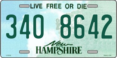 NH license plate 3408642