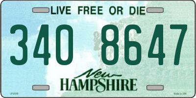 NH license plate 3408647