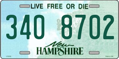 NH license plate 3408702