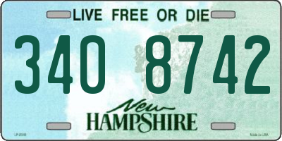 NH license plate 3408742