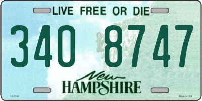 NH license plate 3408747