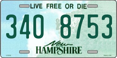 NH license plate 3408753
