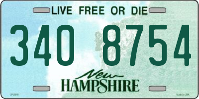 NH license plate 3408754