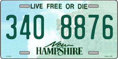 NH license plate 3408876