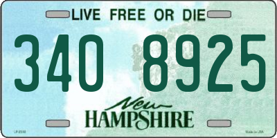 NH license plate 3408925
