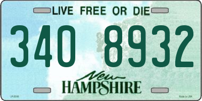 NH license plate 3408932