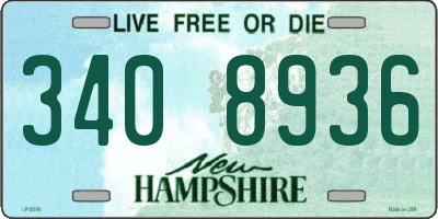 NH license plate 3408936