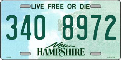 NH license plate 3408972