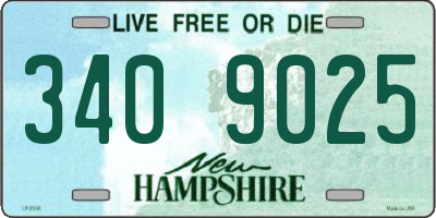 NH license plate 3409025