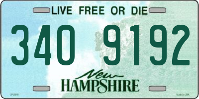 NH license plate 3409192