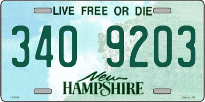 NH license plate 3409203