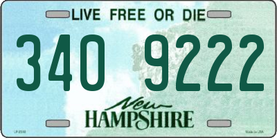 NH license plate 3409222