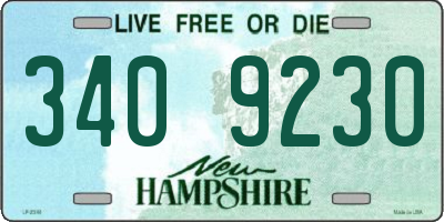 NH license plate 3409230