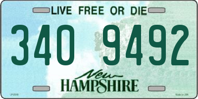 NH license plate 3409492