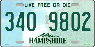 NH license plate 3409802