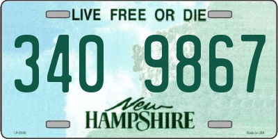 NH license plate 3409867