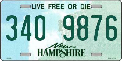NH license plate 3409876