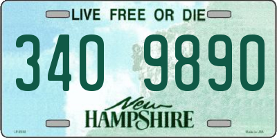 NH license plate 3409890