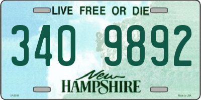 NH license plate 3409892