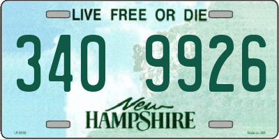 NH license plate 3409926
