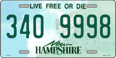 NH license plate 3409998