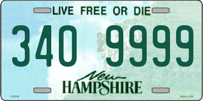 NH license plate 3409999
