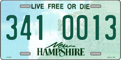 NH license plate 3410013