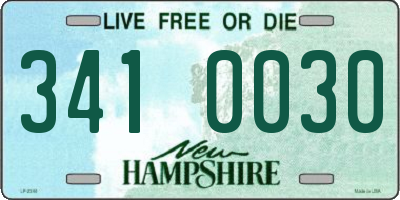 NH license plate 3410030