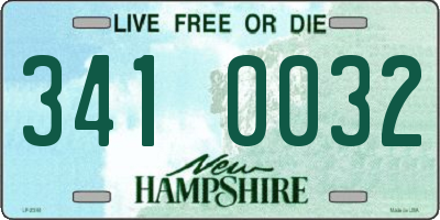 NH license plate 3410032