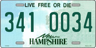 NH license plate 3410034