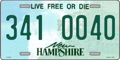 NH license plate 3410040