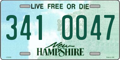 NH license plate 3410047