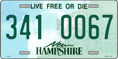 NH license plate 3410067