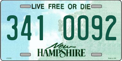 NH license plate 3410092