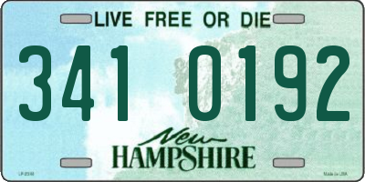 NH license plate 3410192