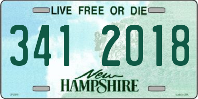NH license plate 3412018