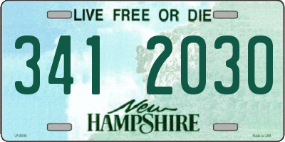 NH license plate 3412030