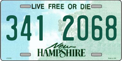 NH license plate 3412068