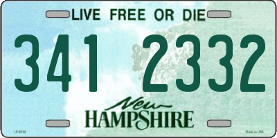 NH license plate 3412332
