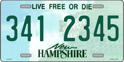 NH license plate 3412345