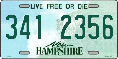 NH license plate 3412356