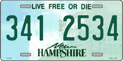 NH license plate 3412534