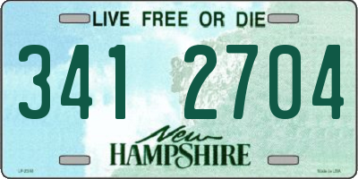 NH license plate 3412704