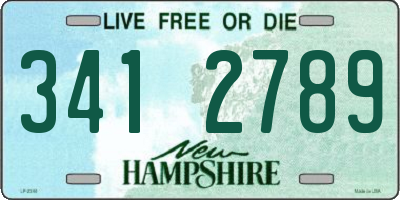 NH license plate 3412789