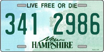 NH license plate 3412986