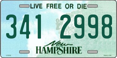NH license plate 3412998