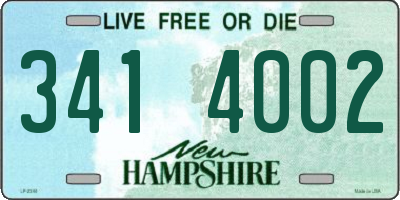 NH license plate 3414002